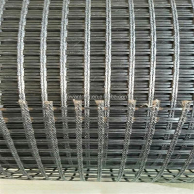 CE/ISO9001 승인 25-200kn/m 도로 건설 일 축성 양 축성 PVC 코팅 폴리에스터 지오그리드 망