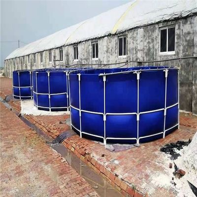 수명 기간 3-15 년 BLACK 스틸 프레임 PVC HDPE 탱크 실내 생선 농장 사각형 모양