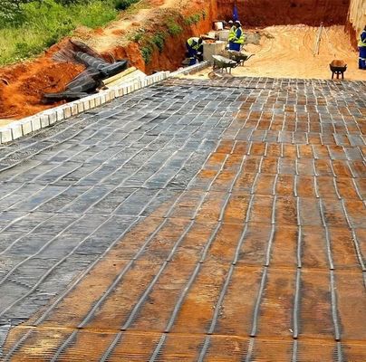 120KN HDPE 플라스틱 유니아시얼 지오 그리드 지오 합성 안정화 50m 롤 길이