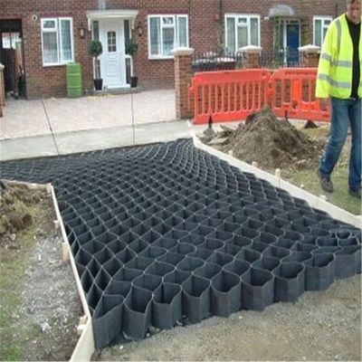 원통 100mm HDPE 텍스처 뚫린 지오셀 자갈 그리드 포장자 전통 디자인