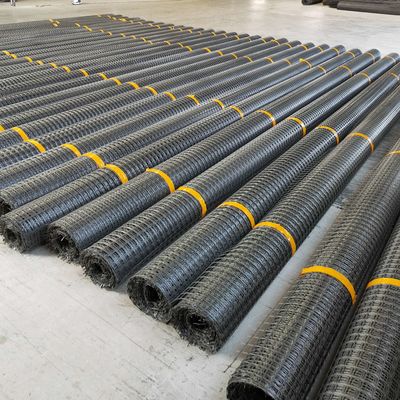 도로 건설 강화 지오 그리드 당기력 15-60KN 메시 크기 12.7*12.7mm