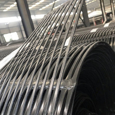 낮은 검은색 220kN PP HDPE 단축 지그리드 벽 및 도로 장착을 위해 50m