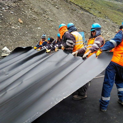 중국 디자인 스타일 1.0mm 부드러운 표면 HDPE 검은 지오 엠브레인 롤