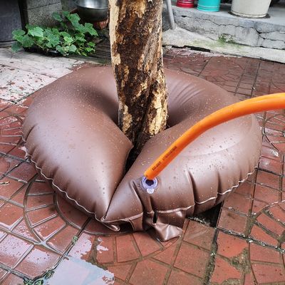 느린 방출 나무 수분 가방 15 갤런 PVC 가방 업그레이드 트리거 커버 군대 녹색